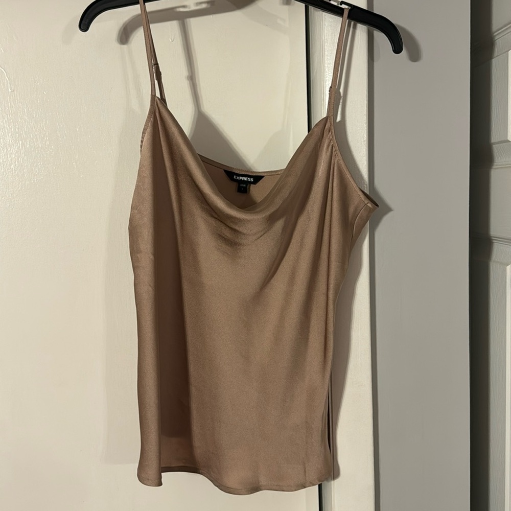 Satin tan/gold top from Express. Size Large. Worn once.